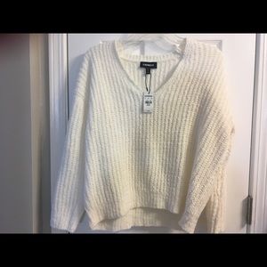 EXPRESS CHENILLE SHAKER KNIT V-NECK SWEATER